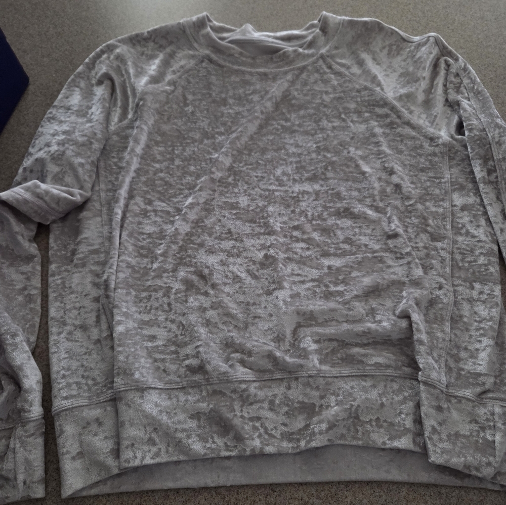 Silver Crushed Velvet Lululemon Shirt